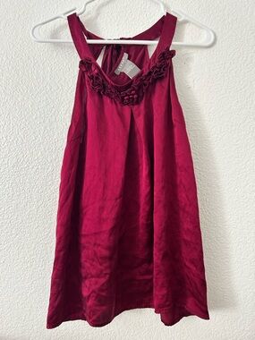 Kenar Women's Deep Berry Ruffle Halter Tank